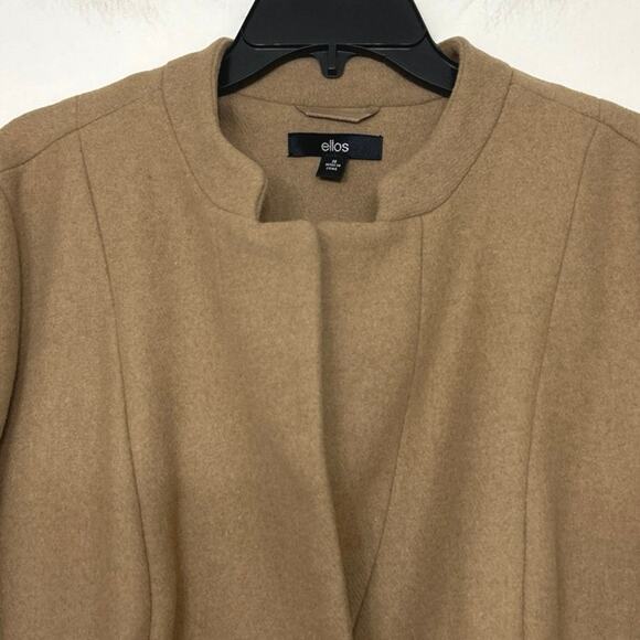 Ellos Camel Wool Blend A-Line Swing Coat Women’s Plus 20 Minimalist Winter Coat - Picture 6 of 15